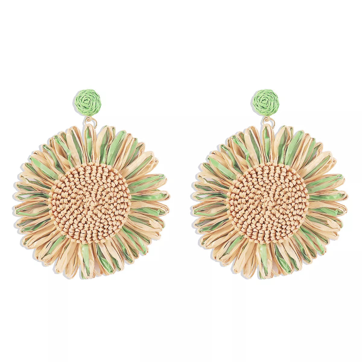 Sunflower Rattan Dangle Earrings