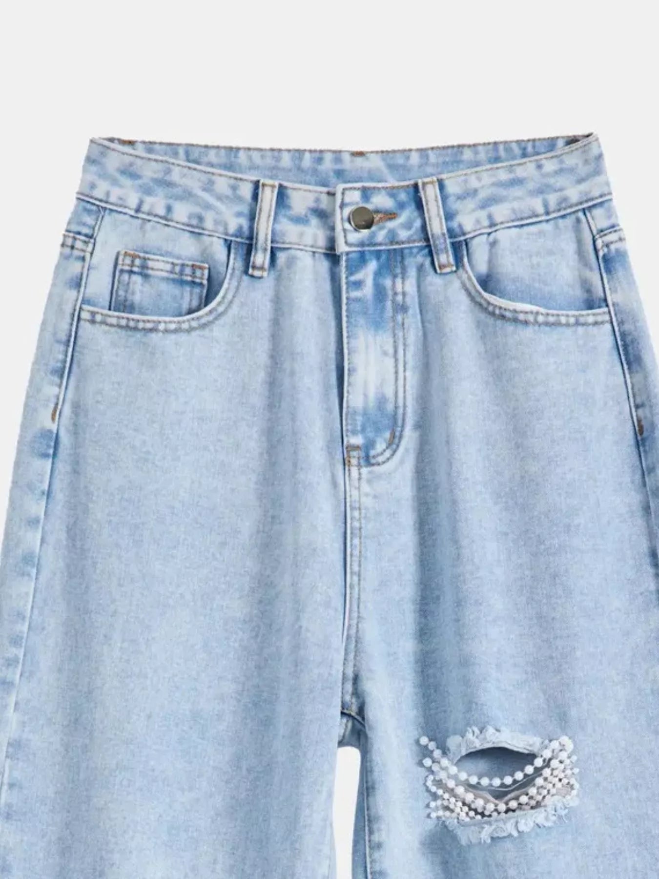 Distressed Wide Leg Jeans