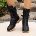 Studded Lace-Up Boots