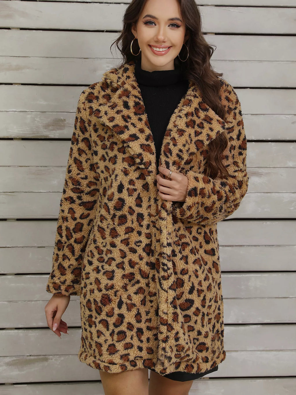 Leopard Fuzzy Teddy Coat