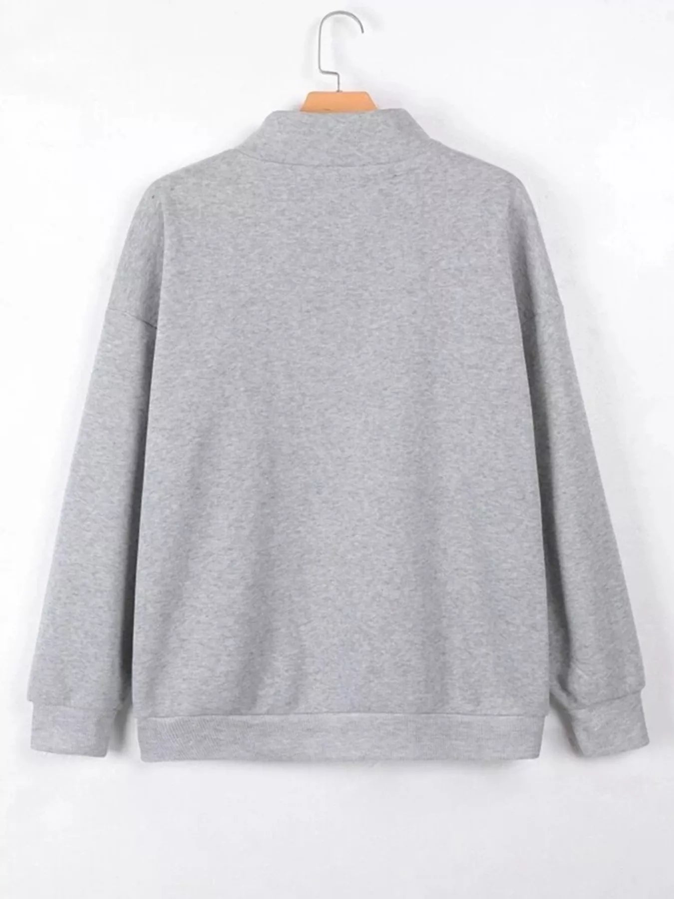 Zip-Up Collar Sweatshirt with Pocket