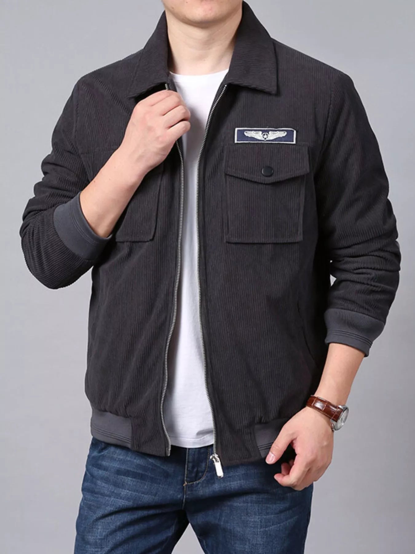 Men's Plus Size Lightweight Zip Up Outdoor Jacket