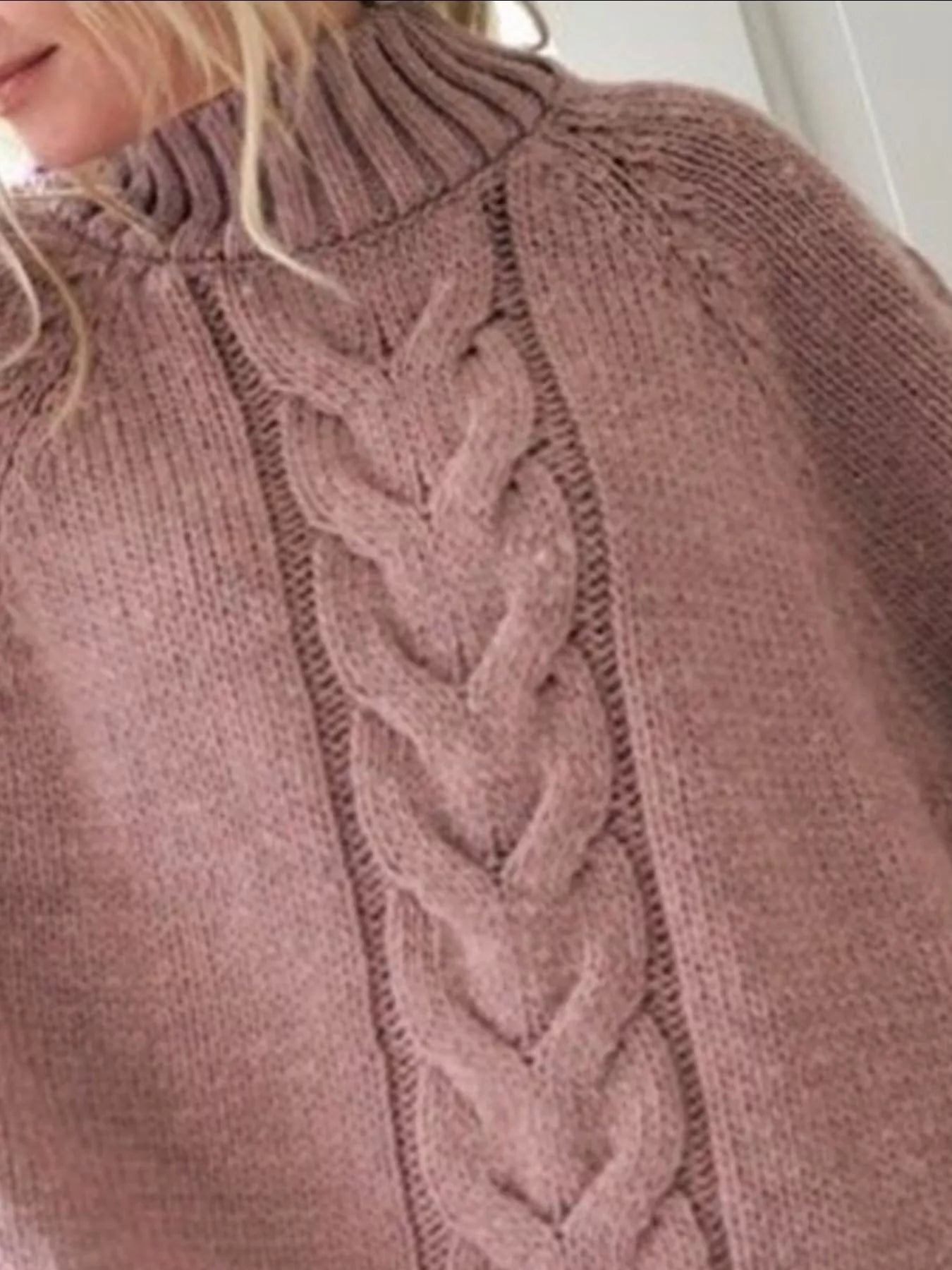 Full Size Cable-Knit Long Sleeve Sweater Plus Size