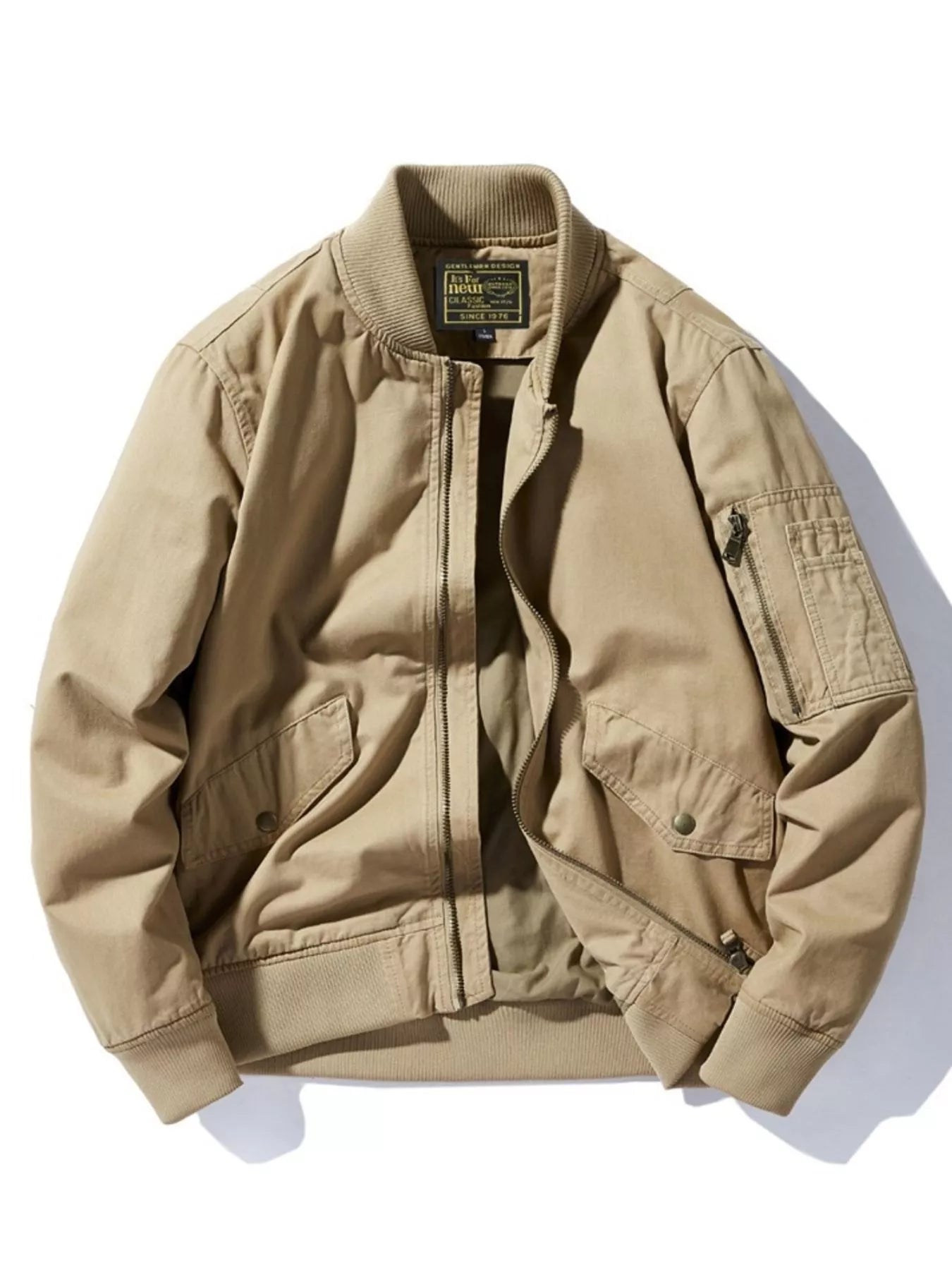 Men's Plus Size Zip Up Bomber Jacket