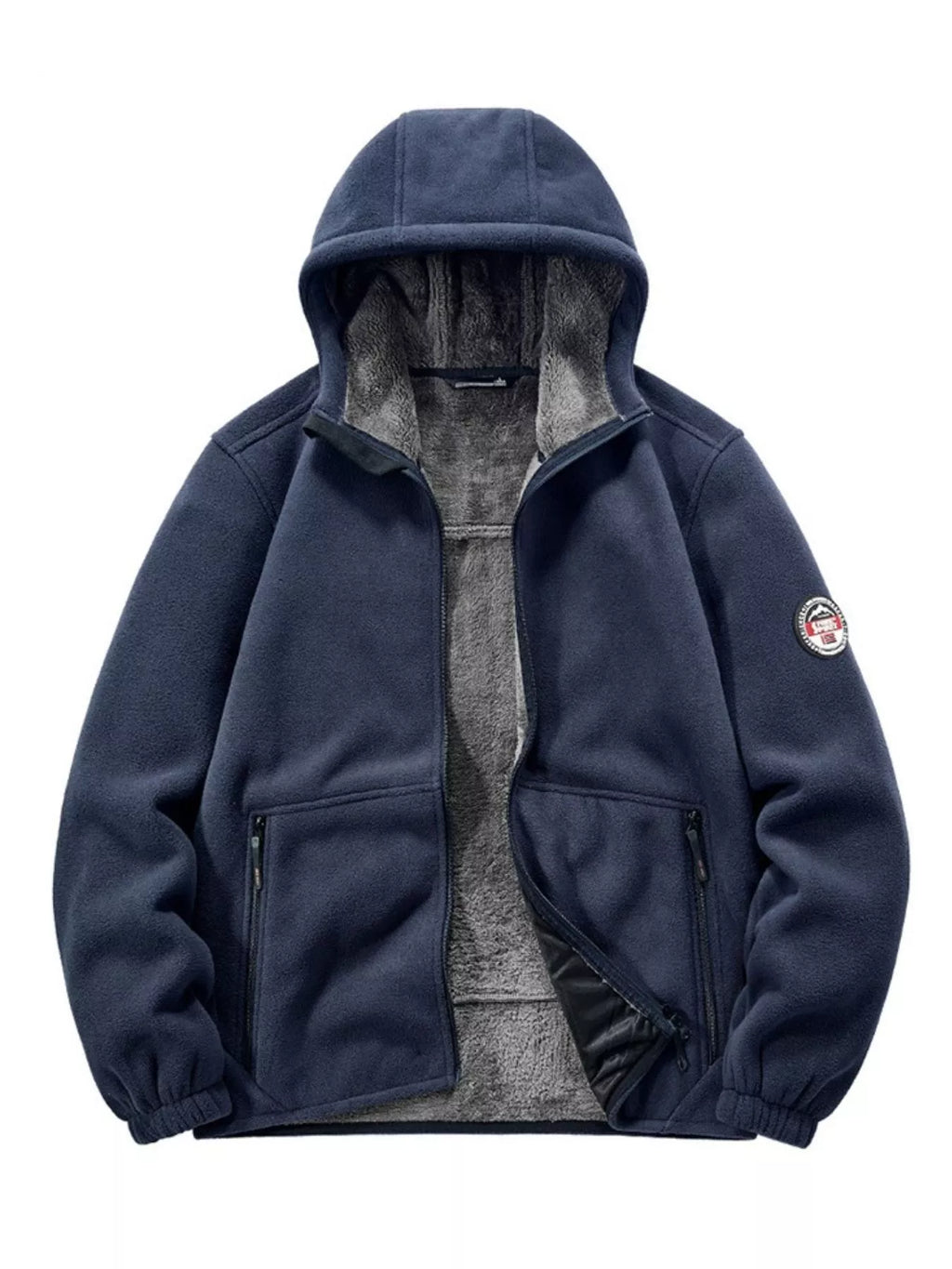 Men's Plus Size Hooded Fleece Full-Zip Jacket