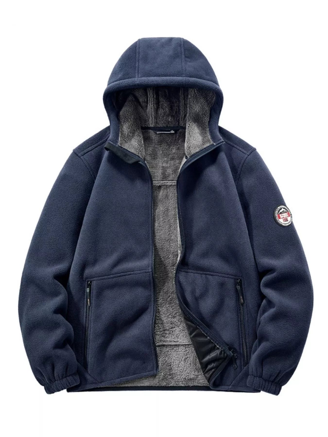 Men's Plus Size Hooded Fleece Full-Zip Jacket
