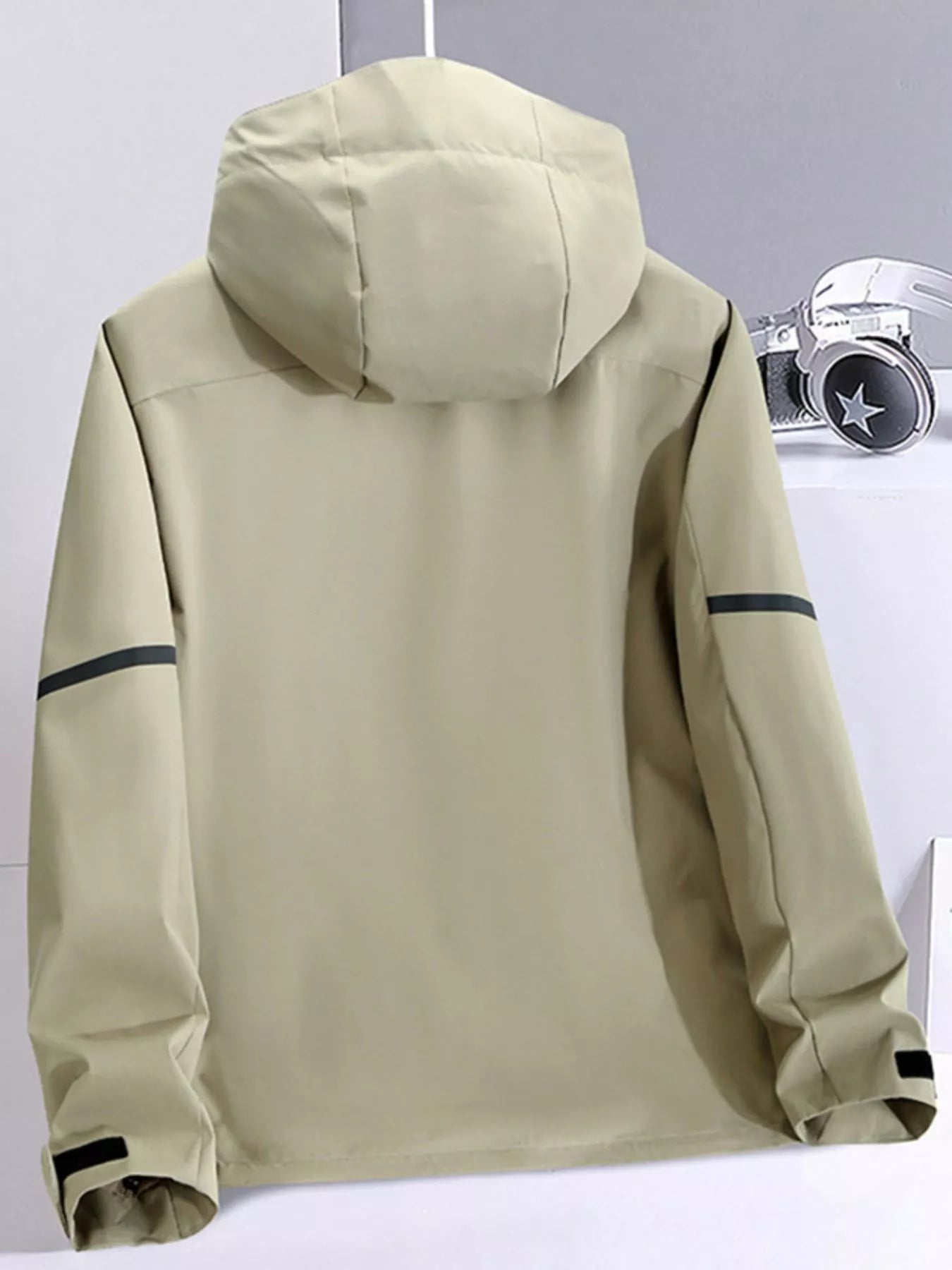 Men's Plus Size Lightweight Hooded Windproof Zip Up Jacket