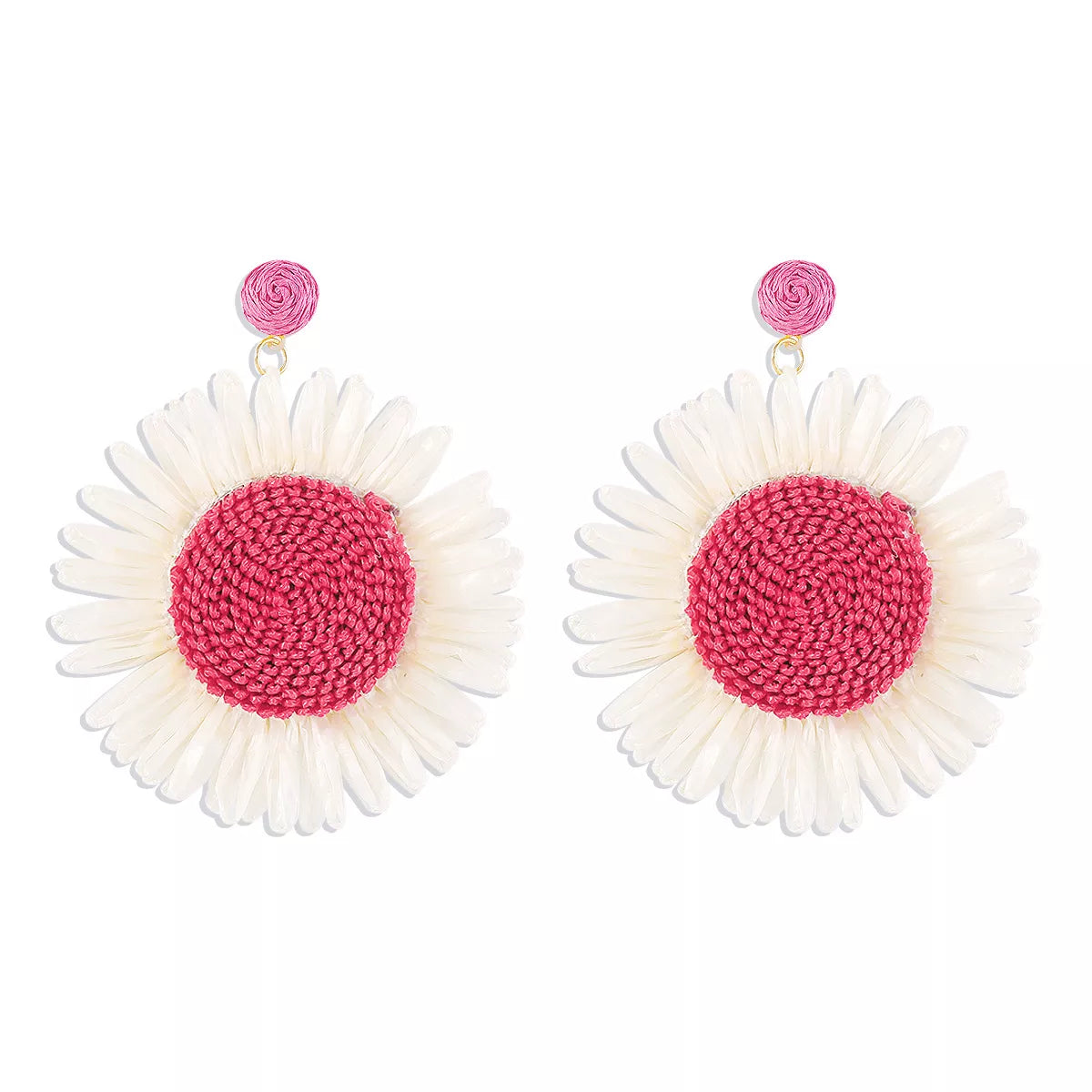 Sunflower Rattan Dangle Earrings