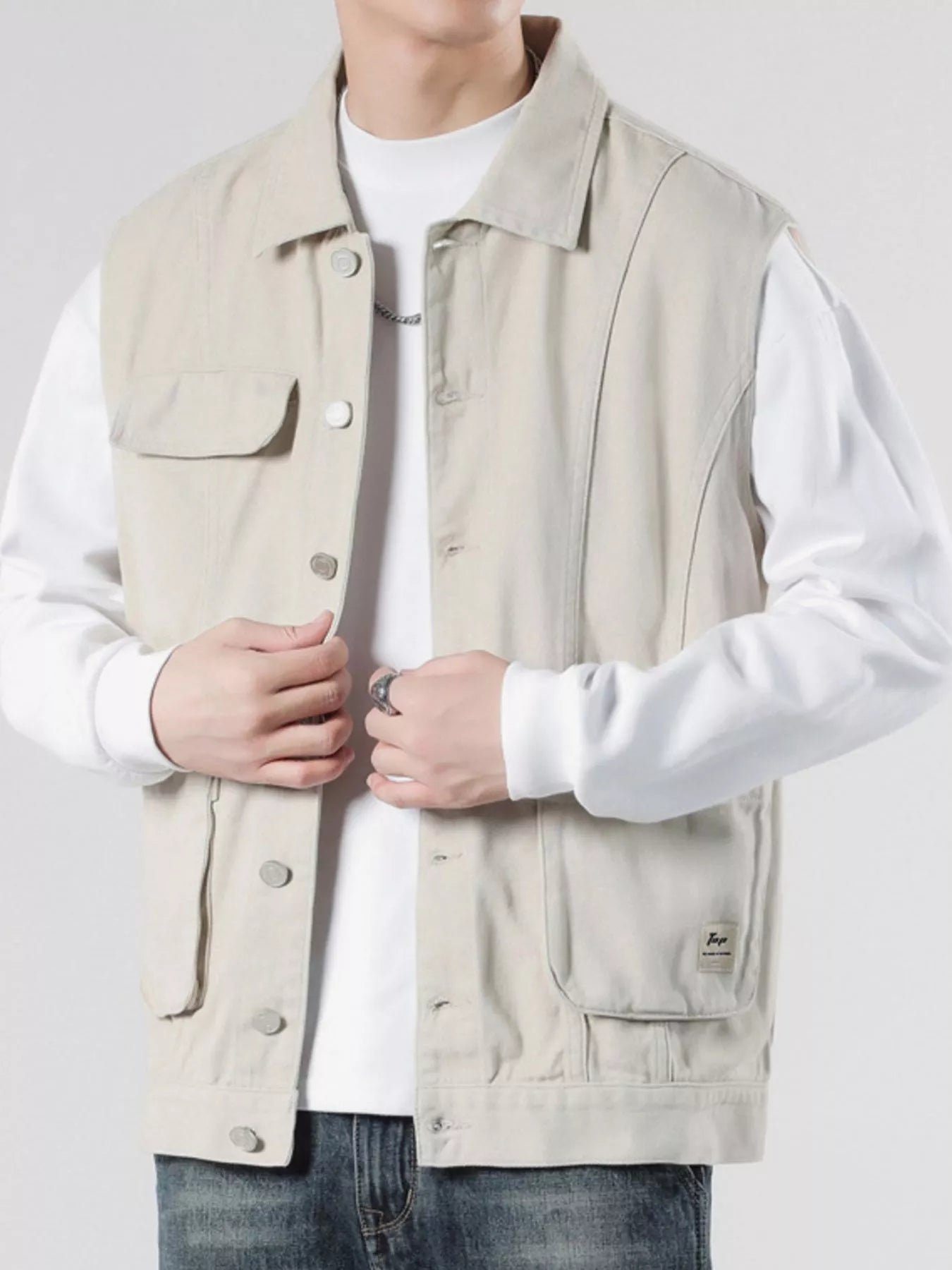 Men's Plus Size Button-Down Vest