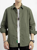 Men's Plus Size Button Up Long Sleeve Shirt