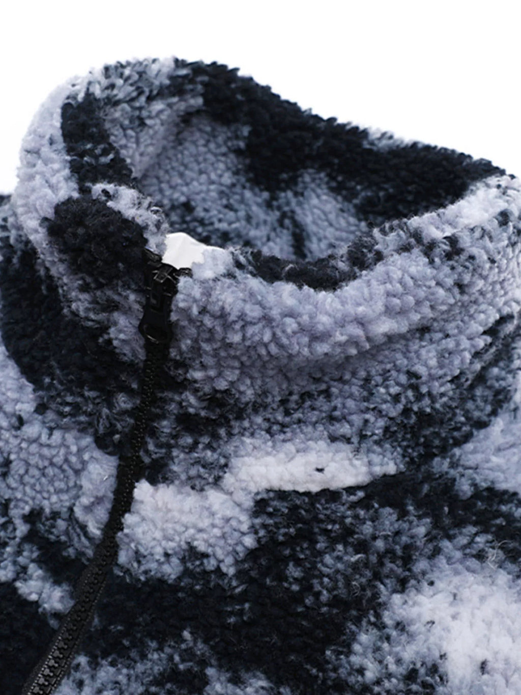 Men's Plus Size Zip Up Abstract Pattern Fleece Jacket