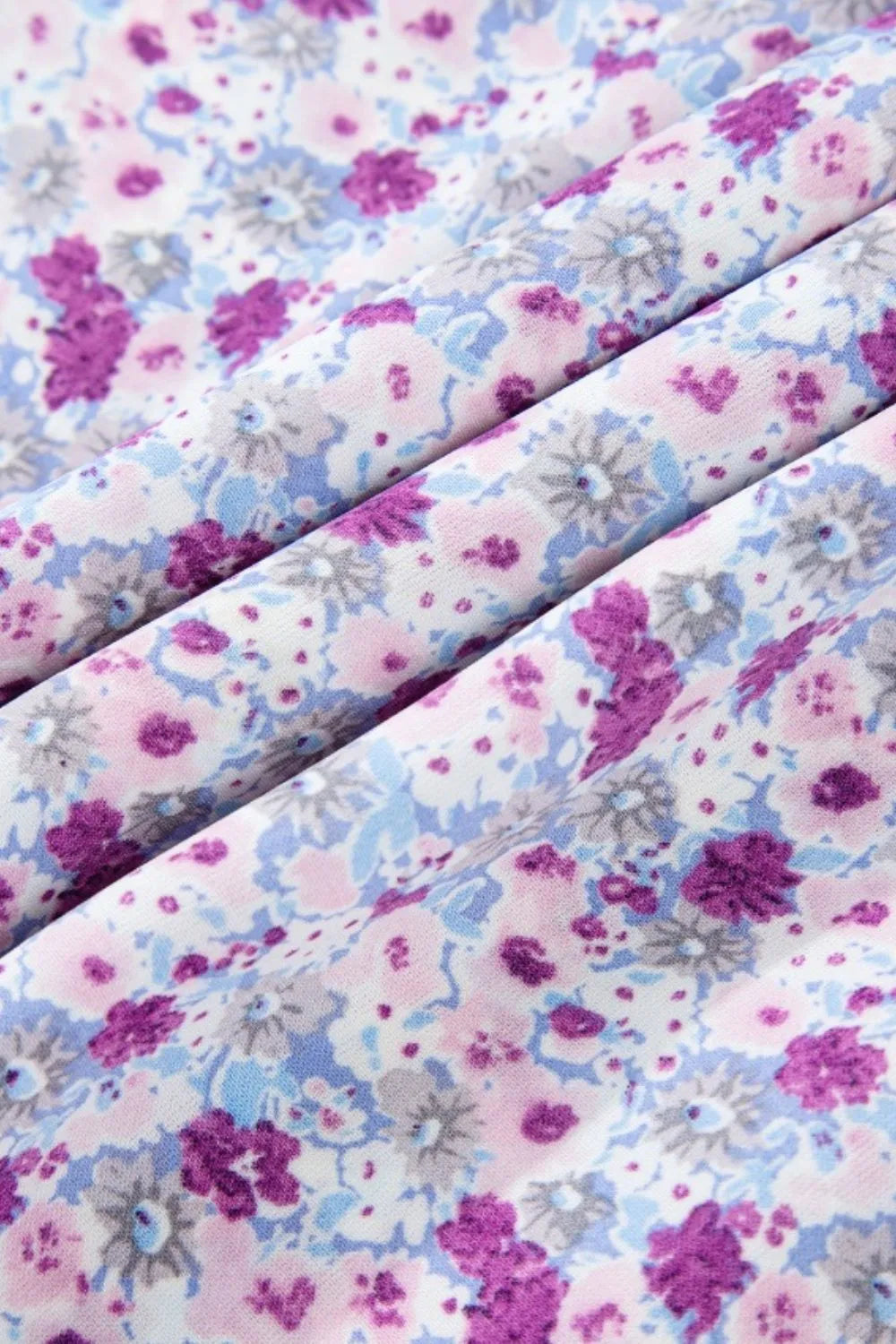 Tiered Floral Shirred High Waist Maxi Dress