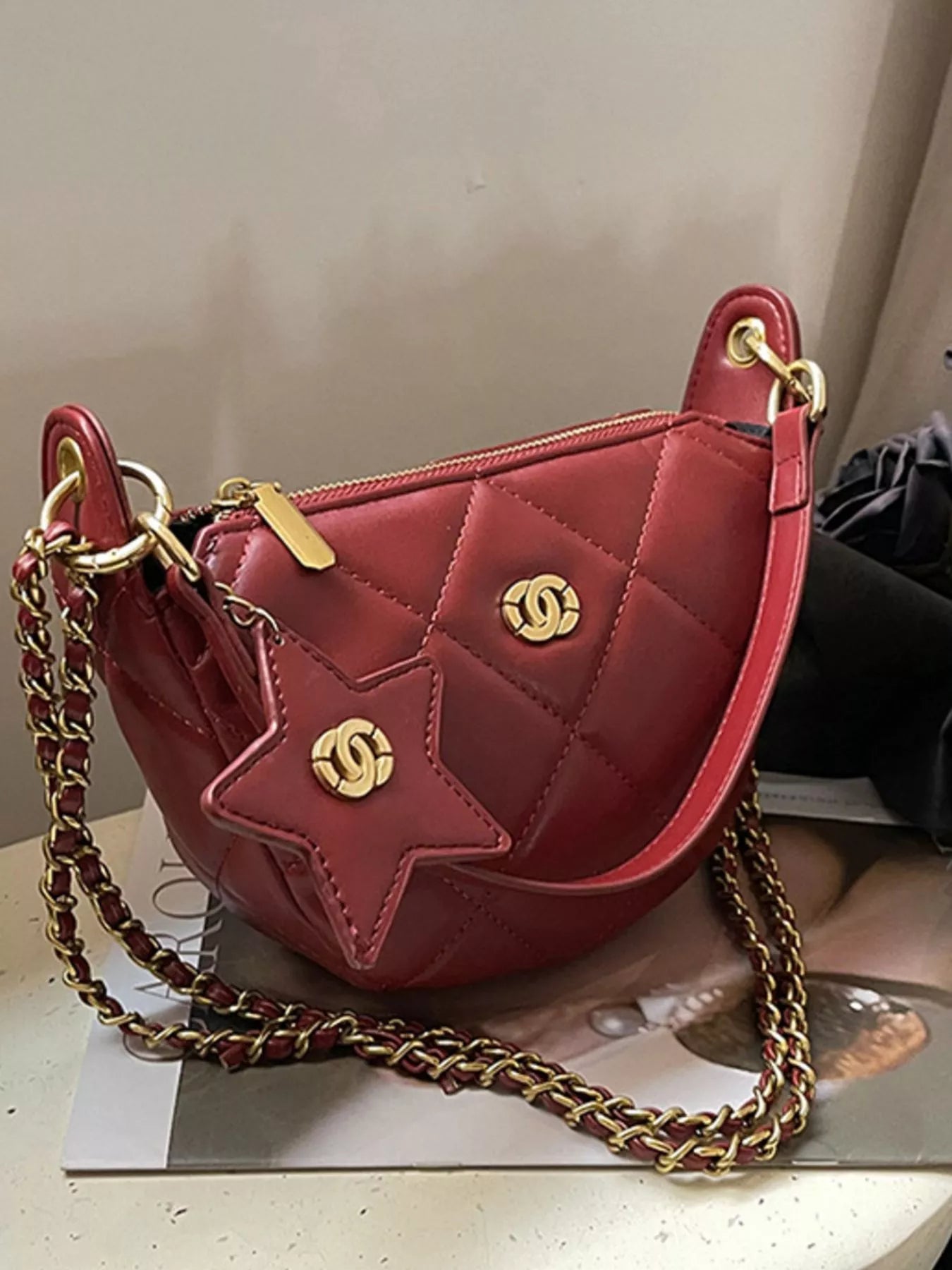 Quilted Chain Crossbody Bag
