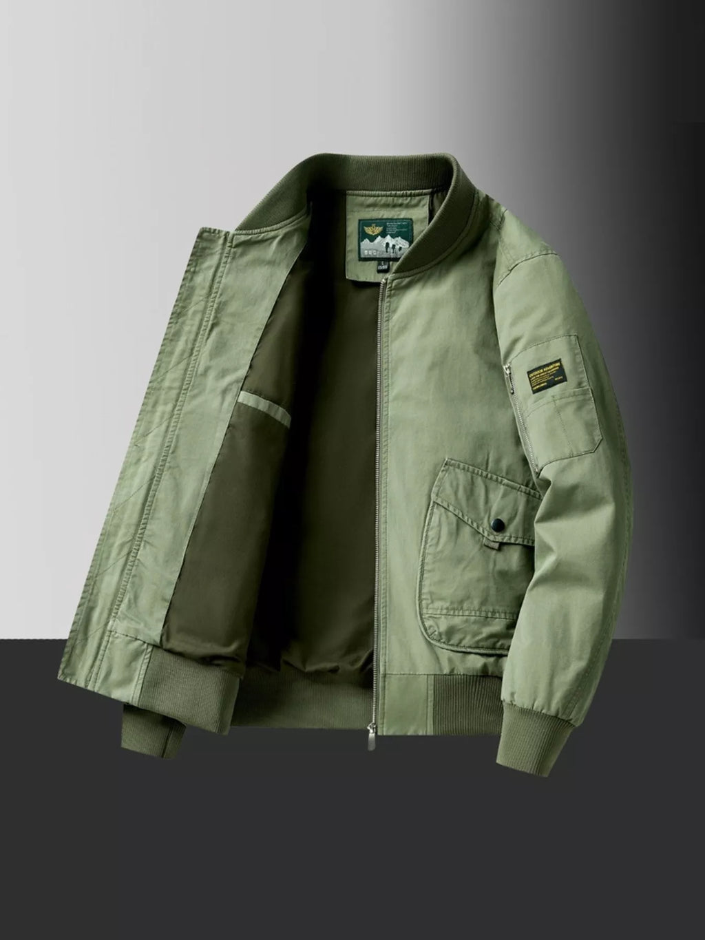 Men's Plus Size Zip Up Long Sleeve Jacket