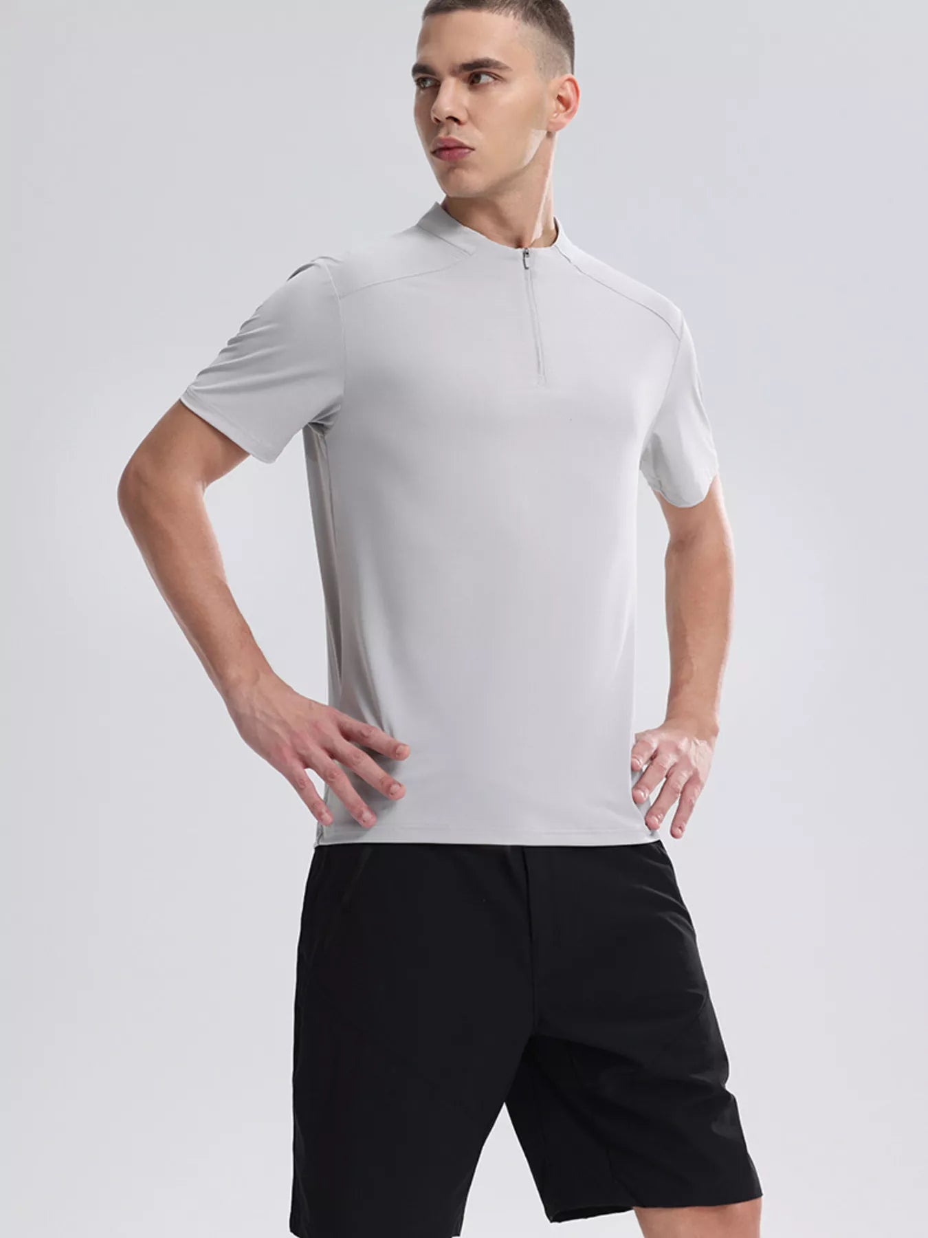 Men's Quarter Zip Short Sleeve Active T-Shirt