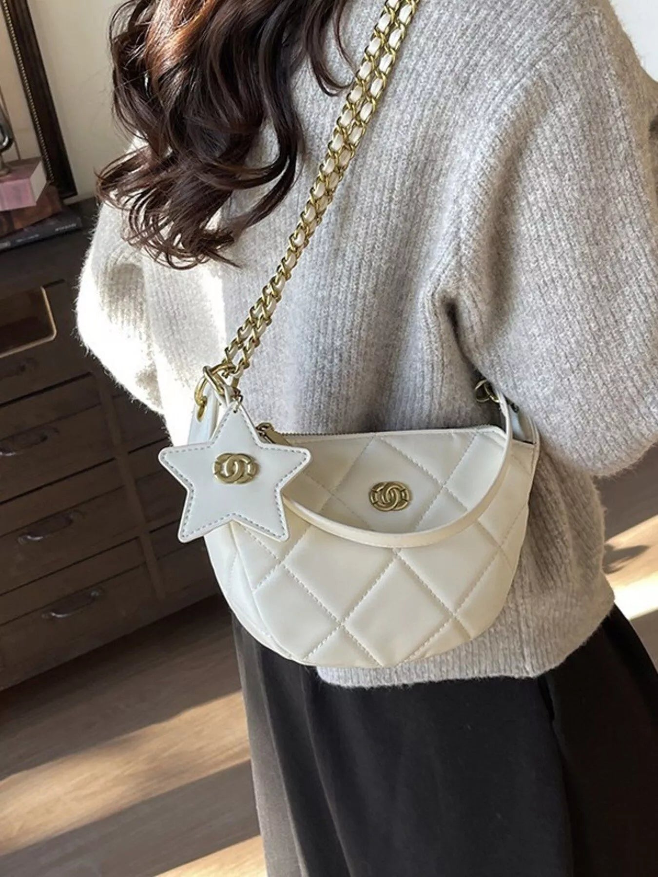 Quilted Chain Crossbody Bag