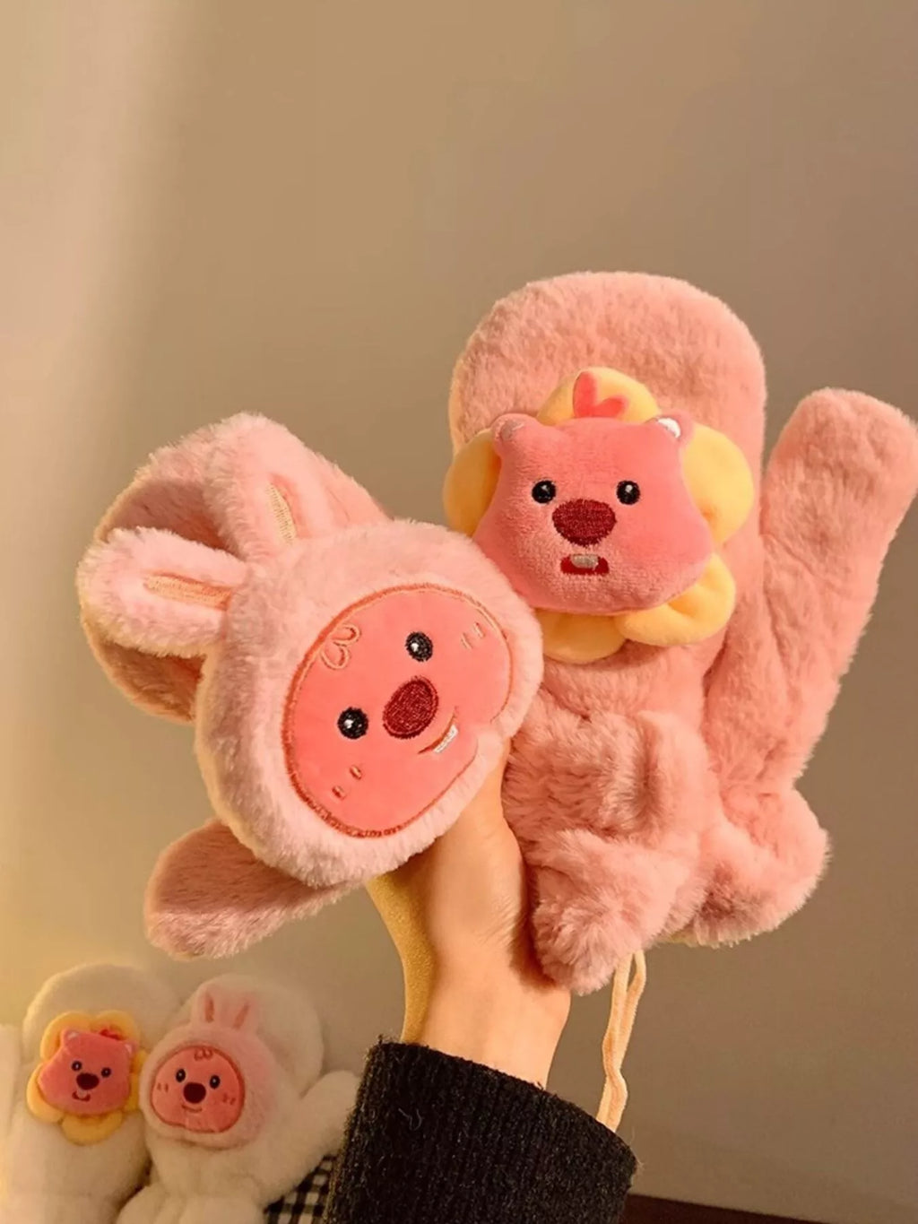 Cartoon Plush Warm Gloves