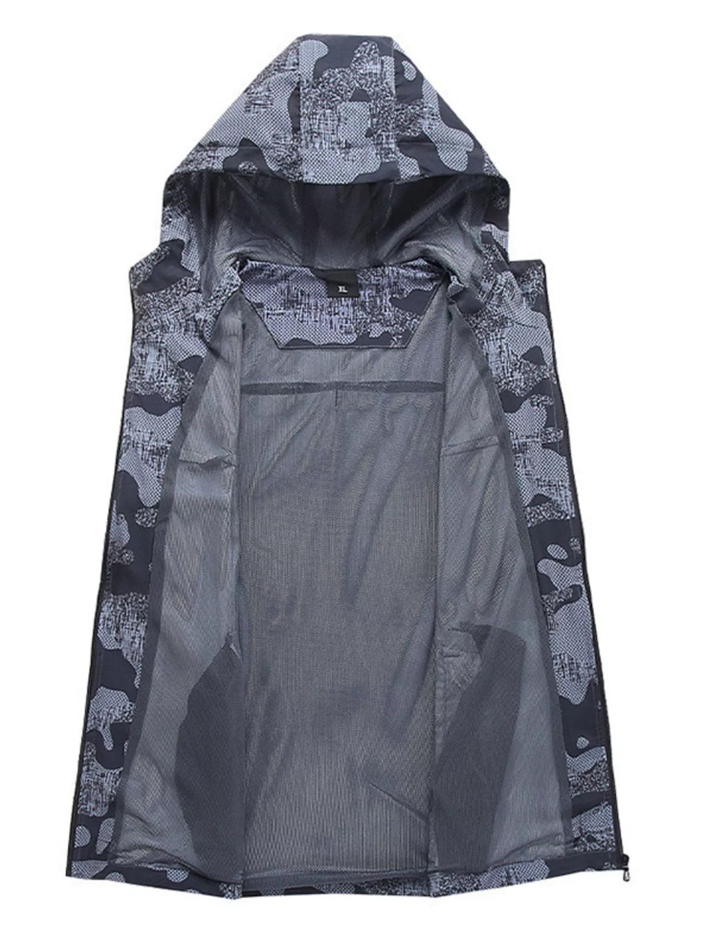 Men's Full Size Camouflage Lightweight Hooded Jacket Plus Size
