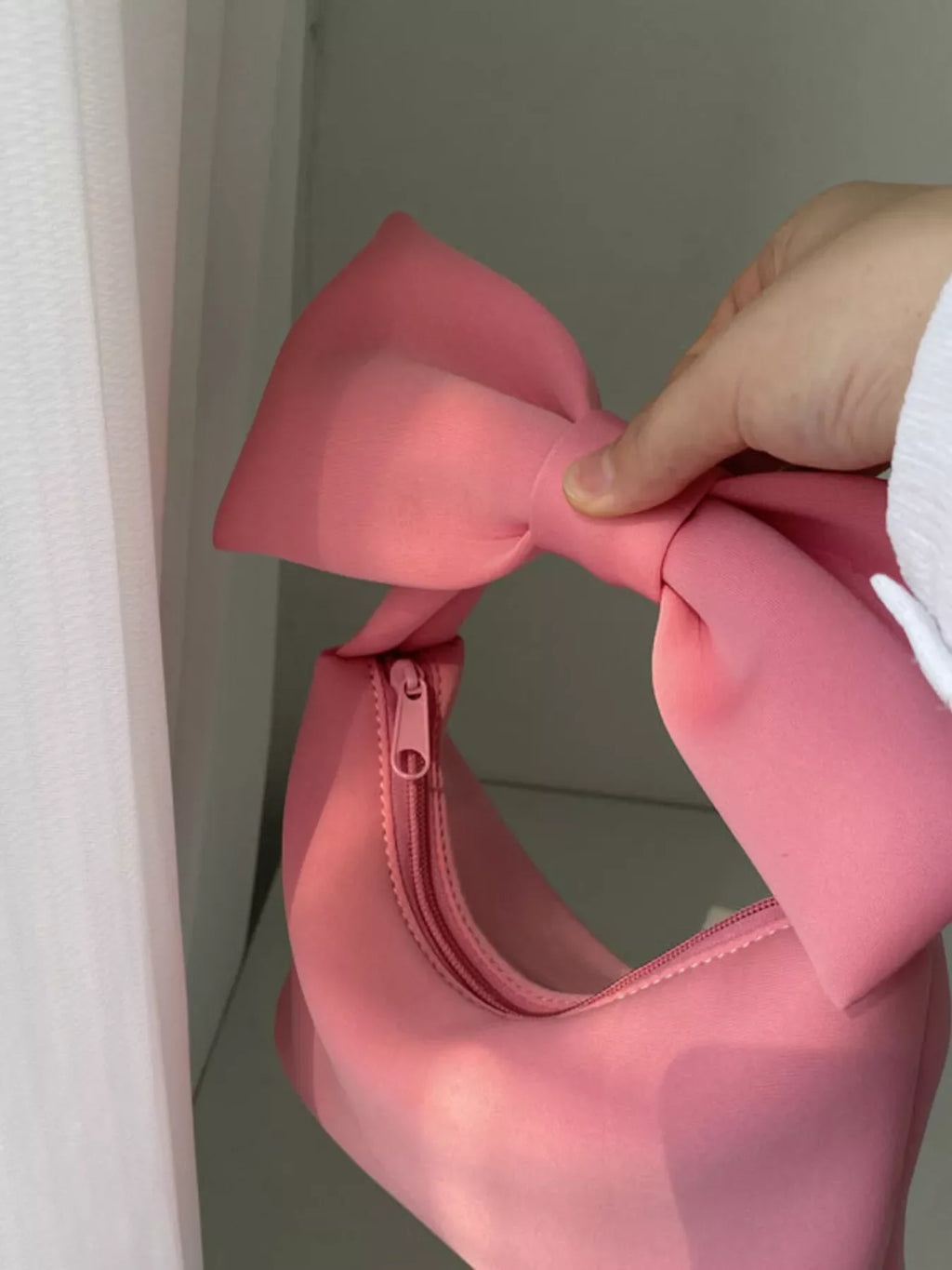 Solid Color Bow Handbag