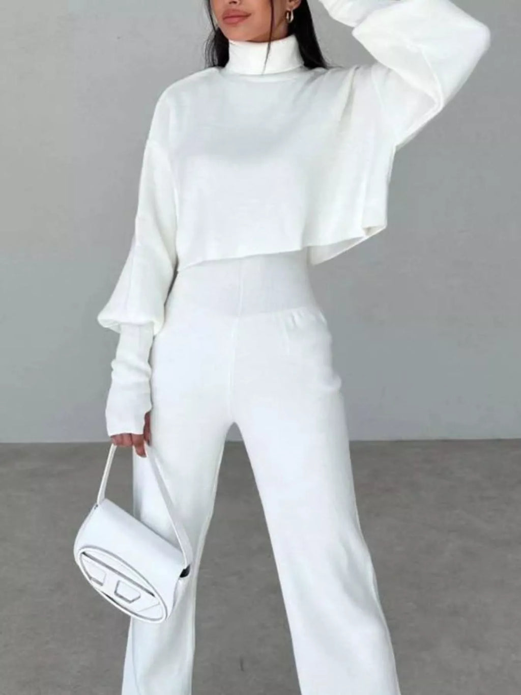 Turtleneck Long Sleeve Top & Pants Set