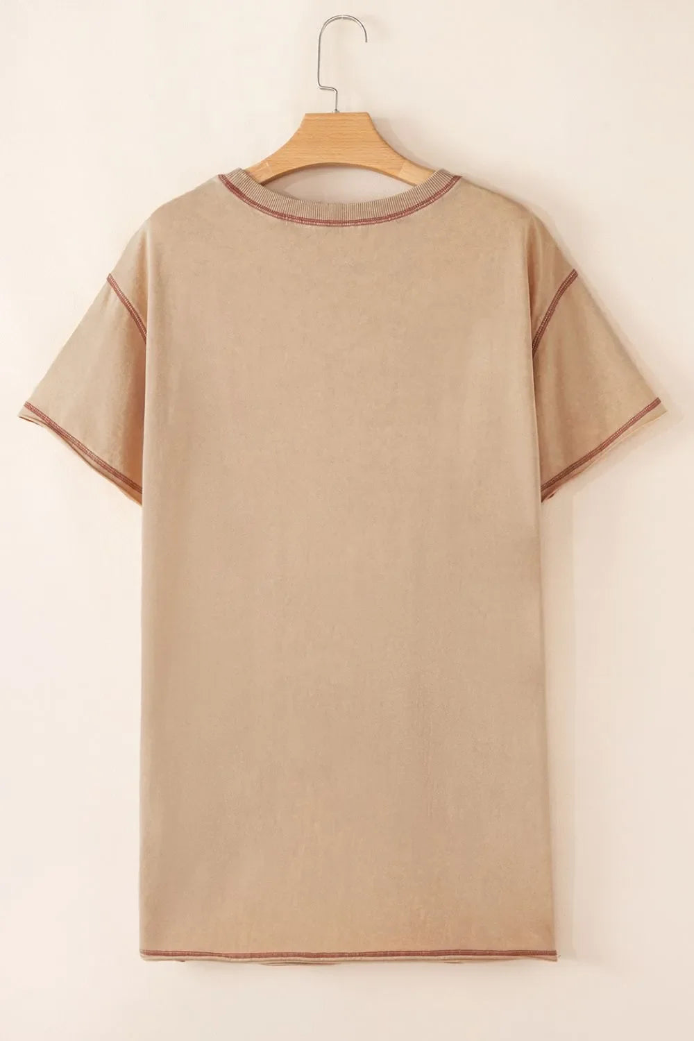 Mineral Wash Stud Beaded Star Pocketed T Shirt Dress