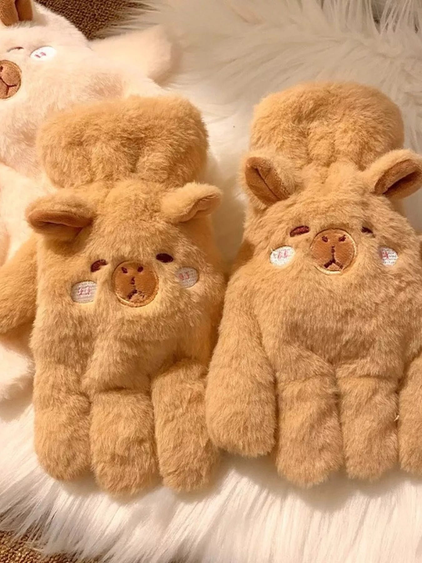 Cartoon Animal Plush Gloves