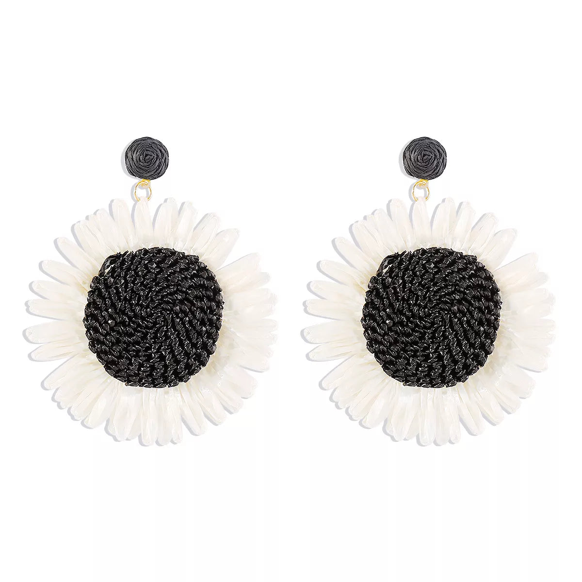 Sunflower Rattan Dangle Earrings