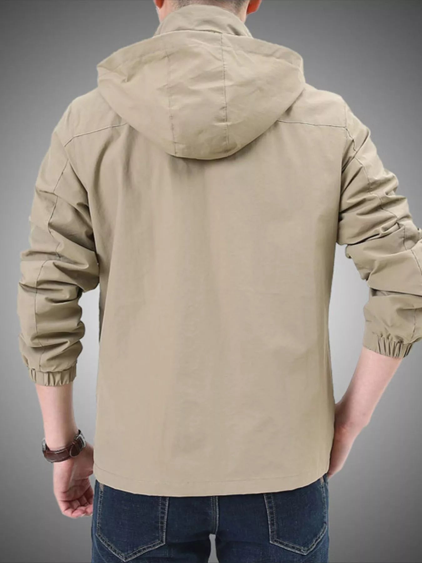 Men's Plus Size Lightweight Hooded Outdoor Jacket