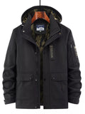 Men's Plus Size Hooded Zip Up Outdoor Jacket