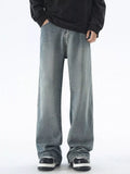 Men's Plus Size Vintage Wash Wide Leg Jeans
