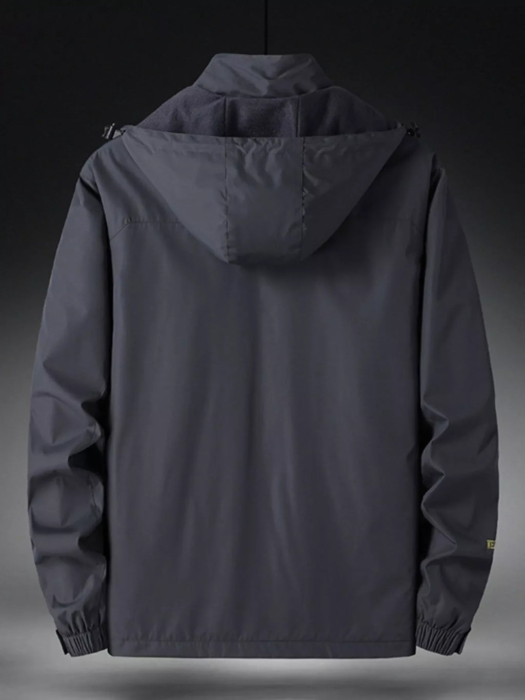 Men's Plus Size Hooded Windproof Zip Up Outdoor Jacket