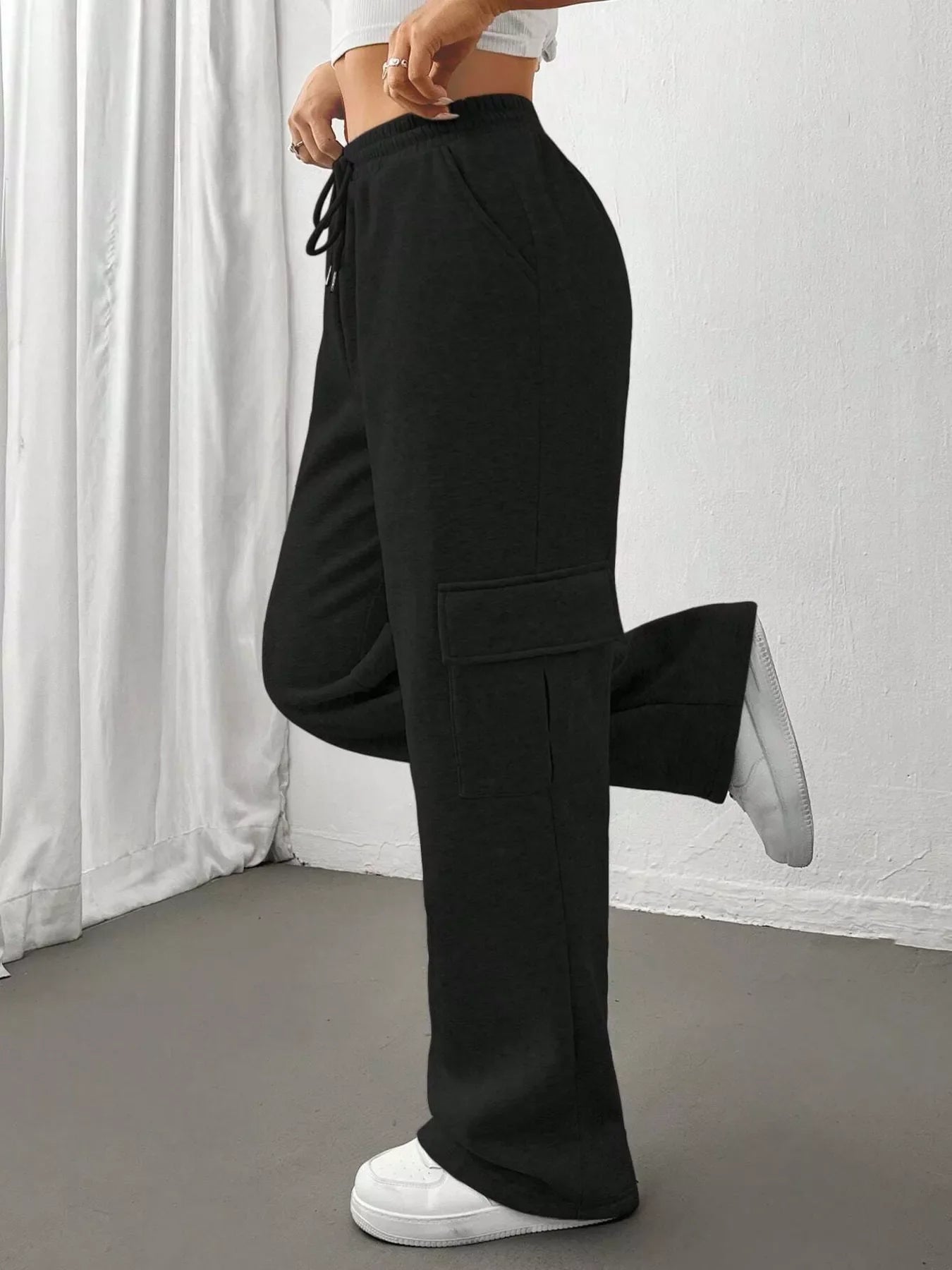 Relaxed Fit Pants with Drawstring Waist