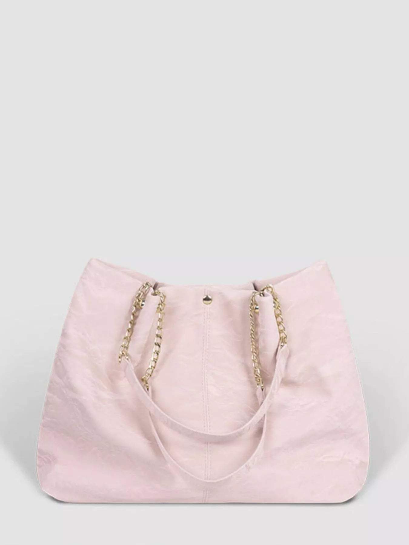 Chain-Accented Tote Bag