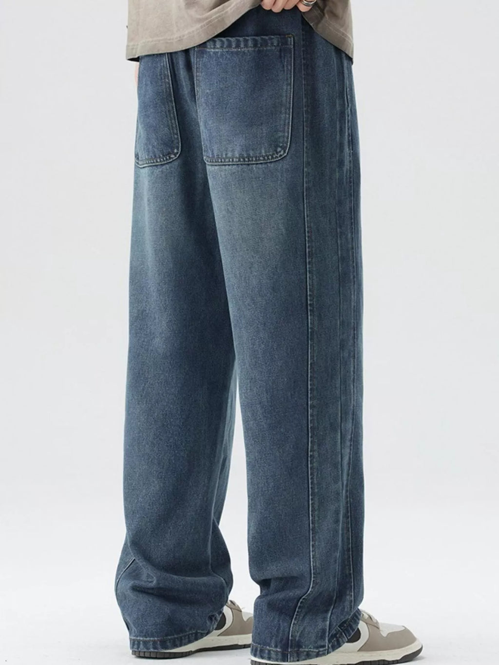 Men's Plus Size Loose Fit Drawstring Jeans