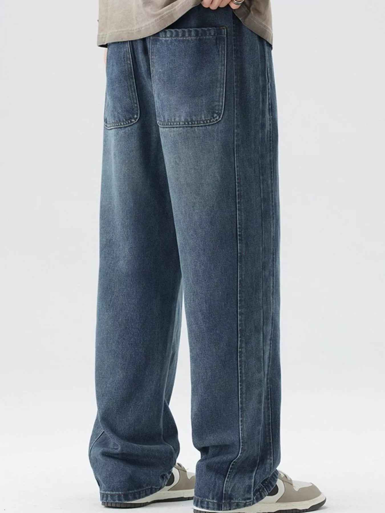 Men's Plus Size Loose Fit Drawstring Jeans