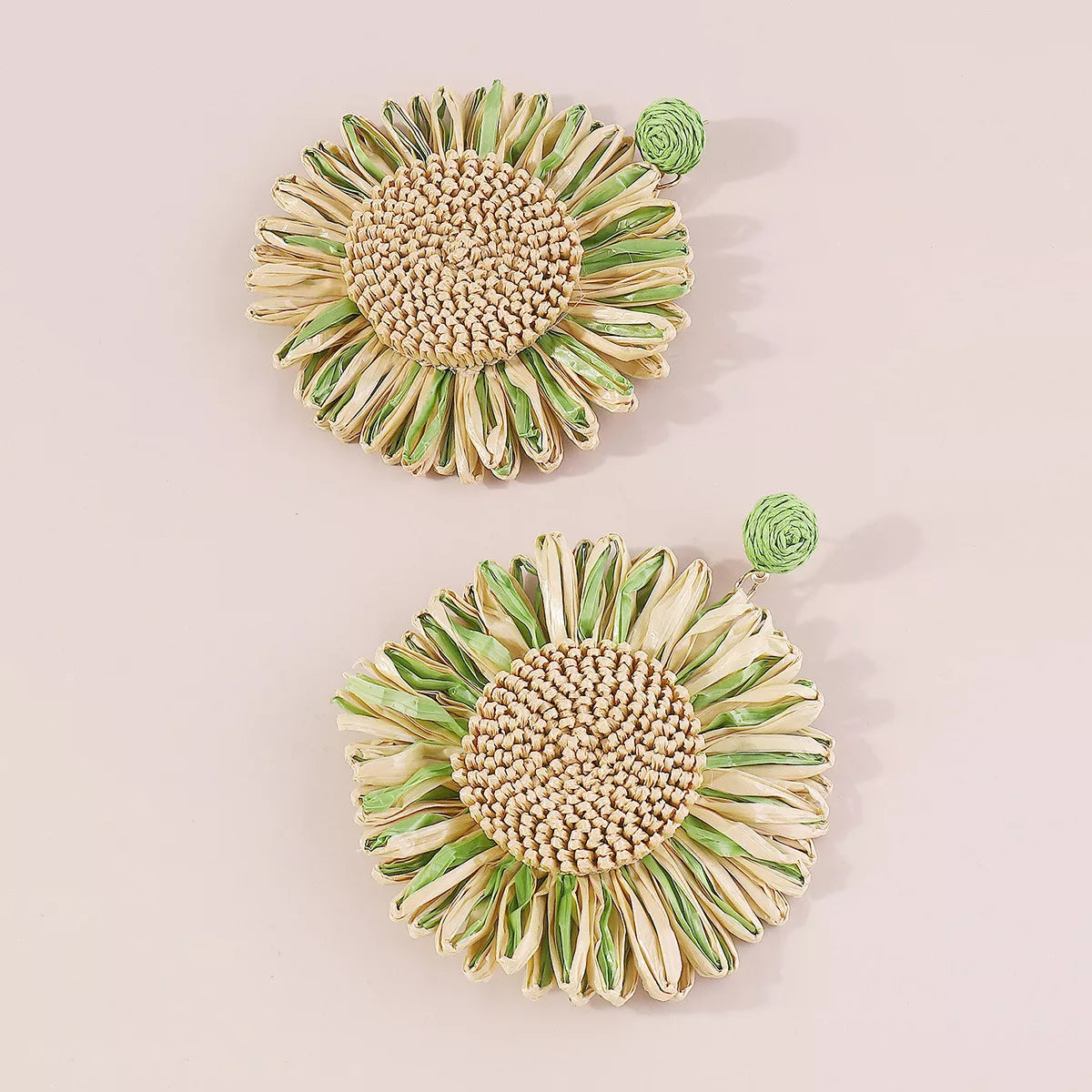 Sunflower Rattan Dangle Earrings