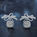 925 Sterling Silver Moissanite Bowknot Drop Earrings