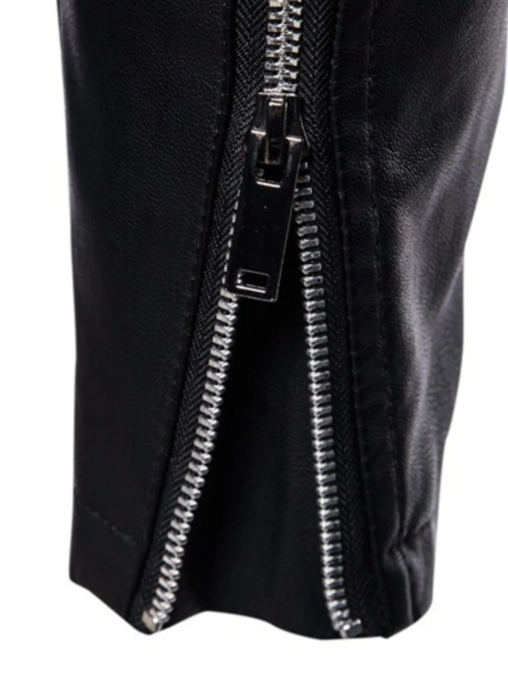 Men's Plus Size Zip Up Leather Moto Jacket