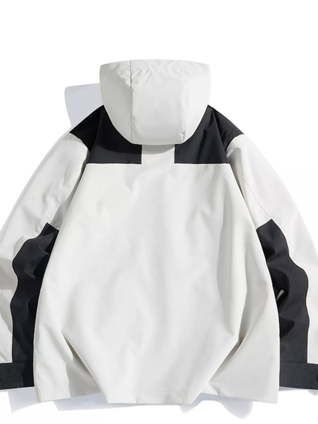 Men's Full Size Color Block Windproof Hooded Jacket Plus Size