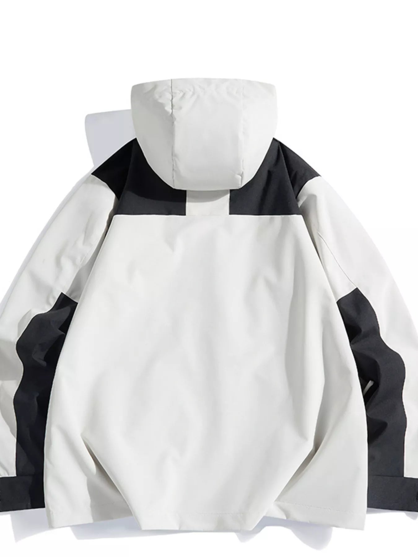 Men's Full Size Color Block Windproof Hooded Jacket Plus Size