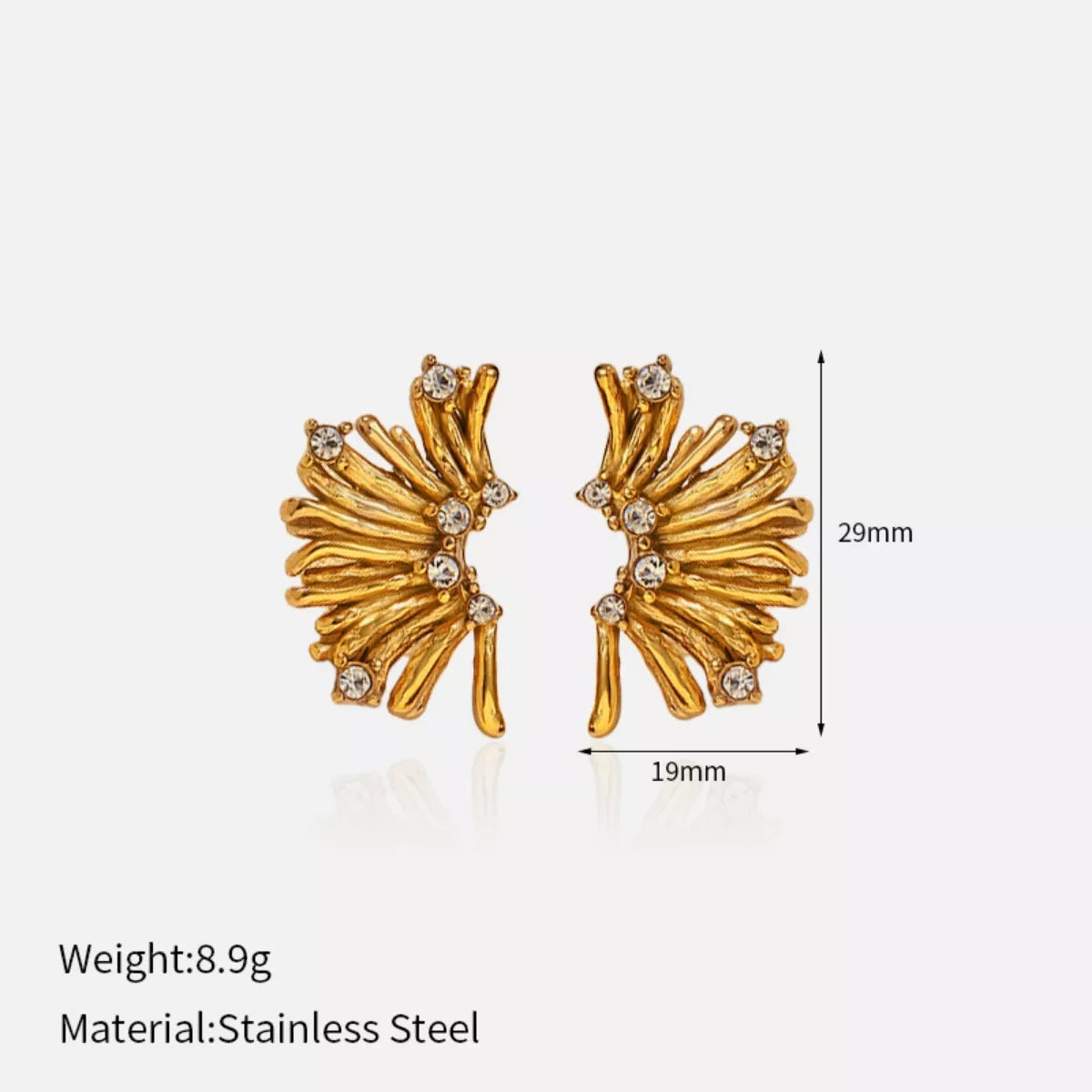 18K Gold-Plated Stud Earrings