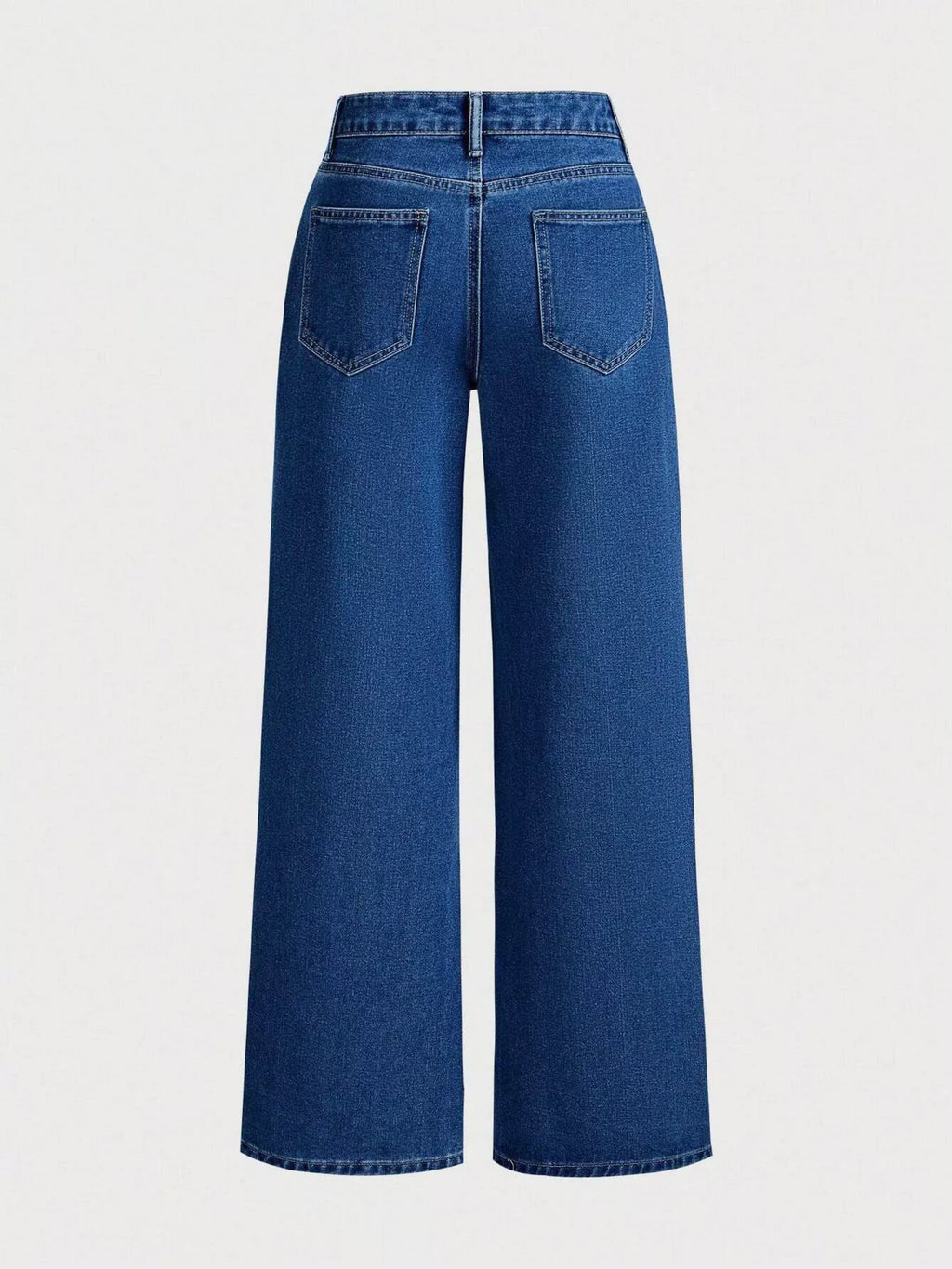Bow-Embellished Wide Leg Jeans