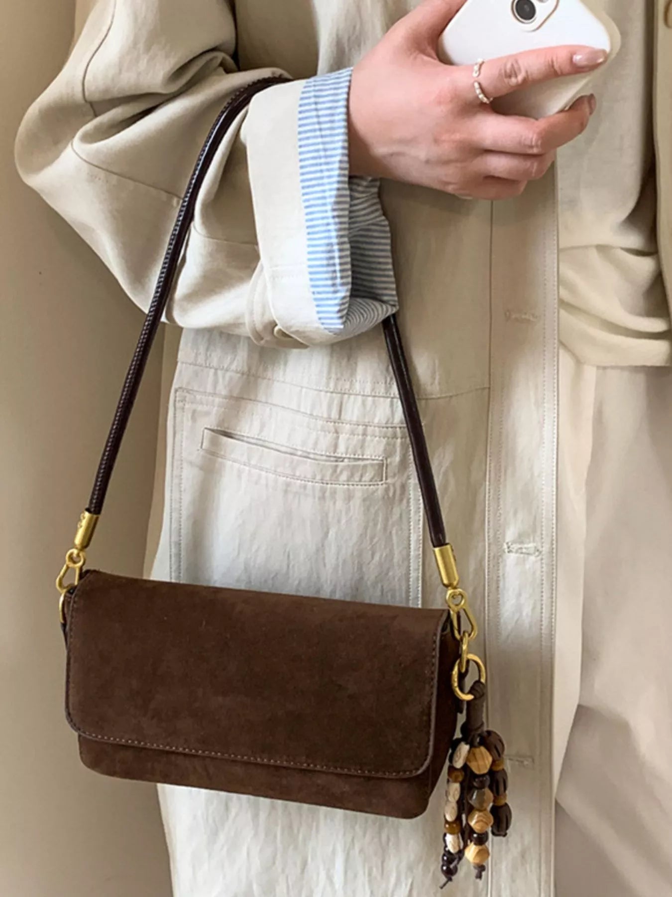 Adjustable Strap Flap Shoulder Bag