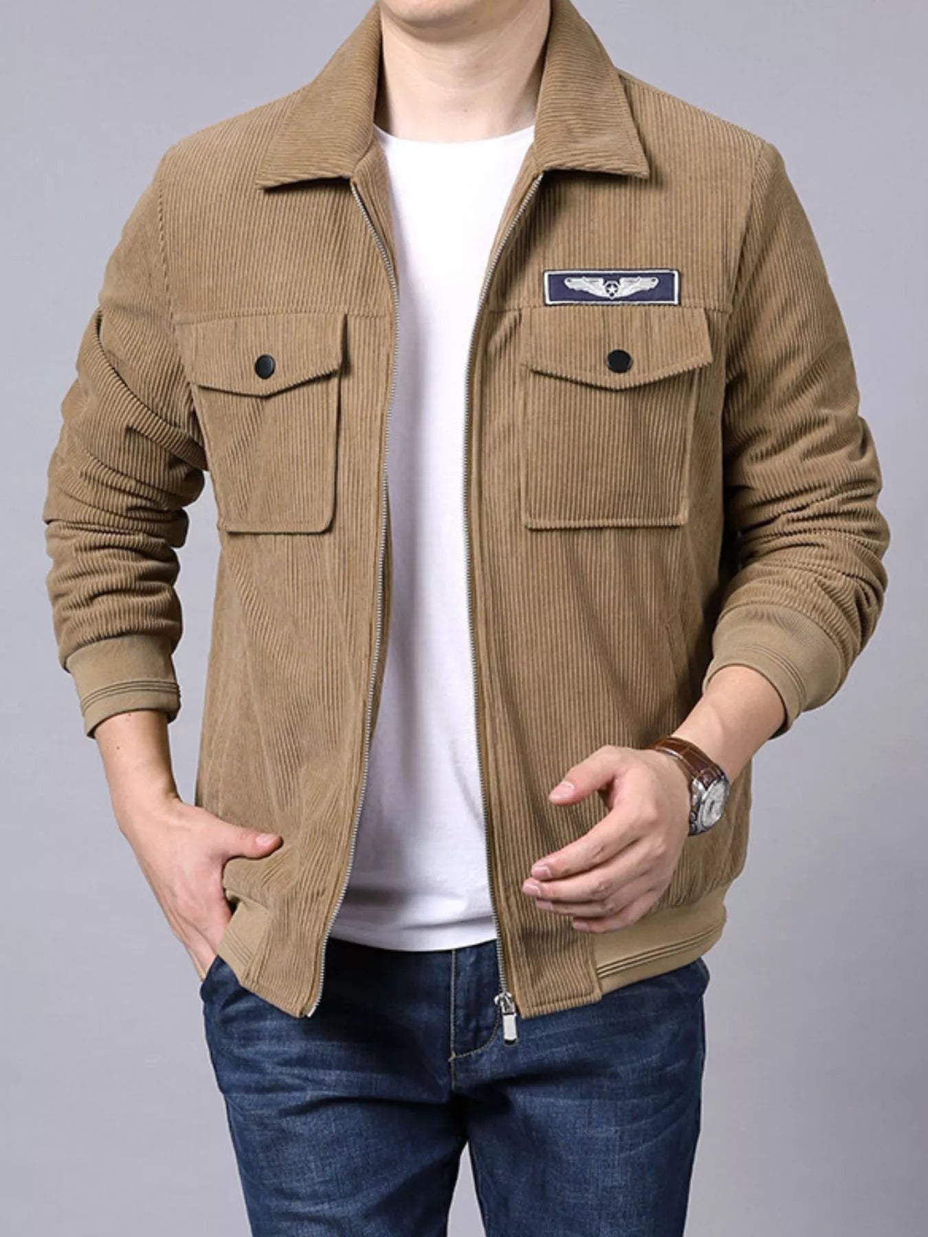 Men's Plus Size Lightweight Zip Up Outdoor Jacket
