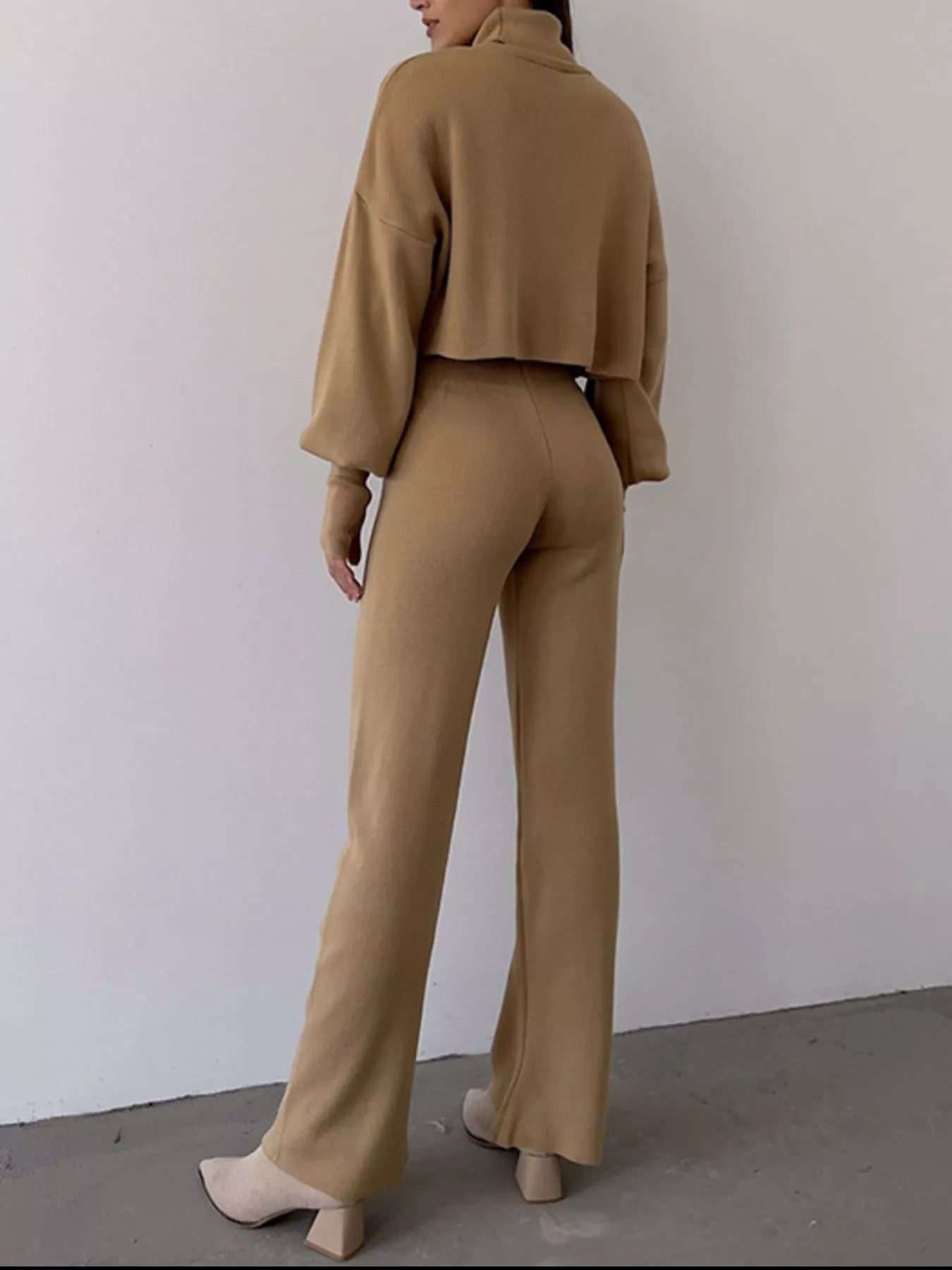 Turtleneck Long Sleeve Top & Pants Set
