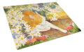 Cat Cutting Board Tempered Glass Kitchen Cutting Surface, Heat Resistant Chopping, Non-Slip Feet, Food Prep & Serving