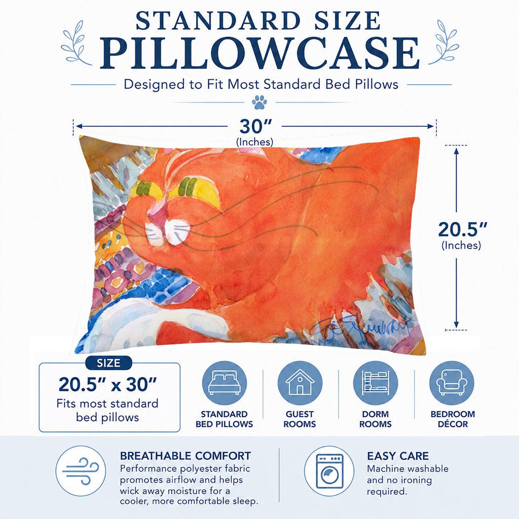 Cat Standard Pillowcase Lightweight Super Soft Easy Care Decorative Artwork Pillowcase, Standard