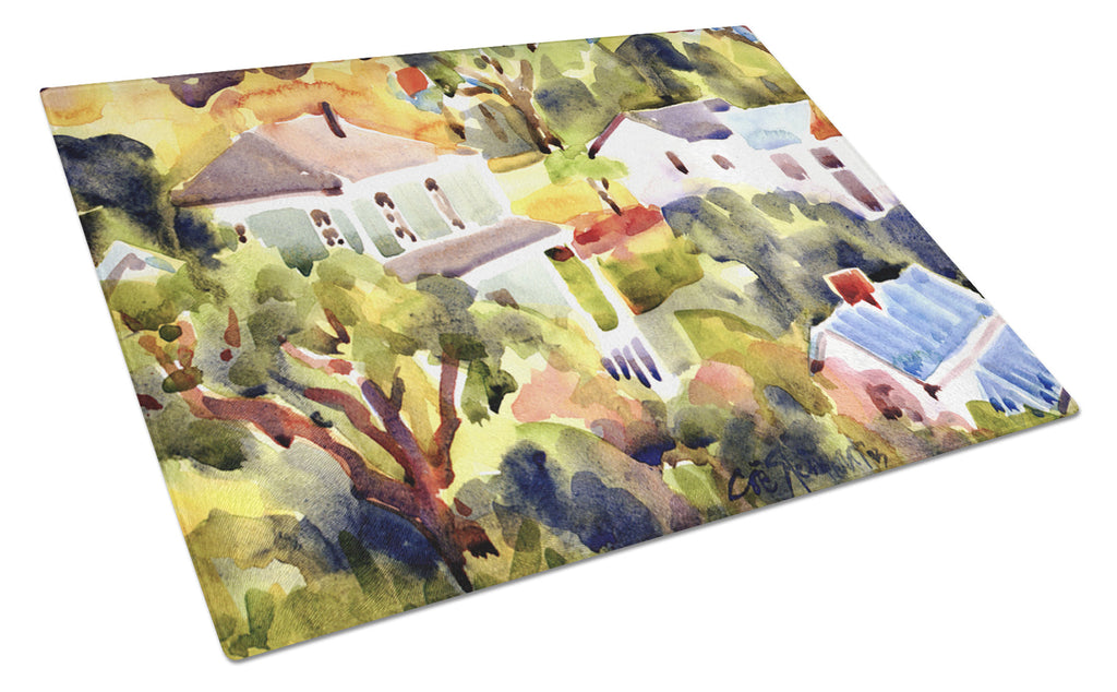 Houses Cutting Board Tempered Glass Kitchen Cutting Surface, Heat Resistant Chopping, Non-Slip Feet, Food Prep & Serving