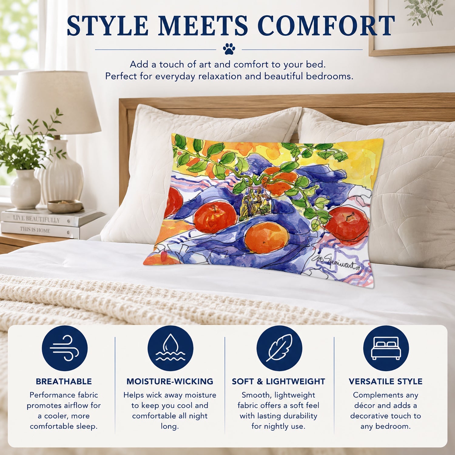 Apples Standard Pillowcase Lightweight Super Soft Easy Care Decorative Artwork Pillowcase, Standard