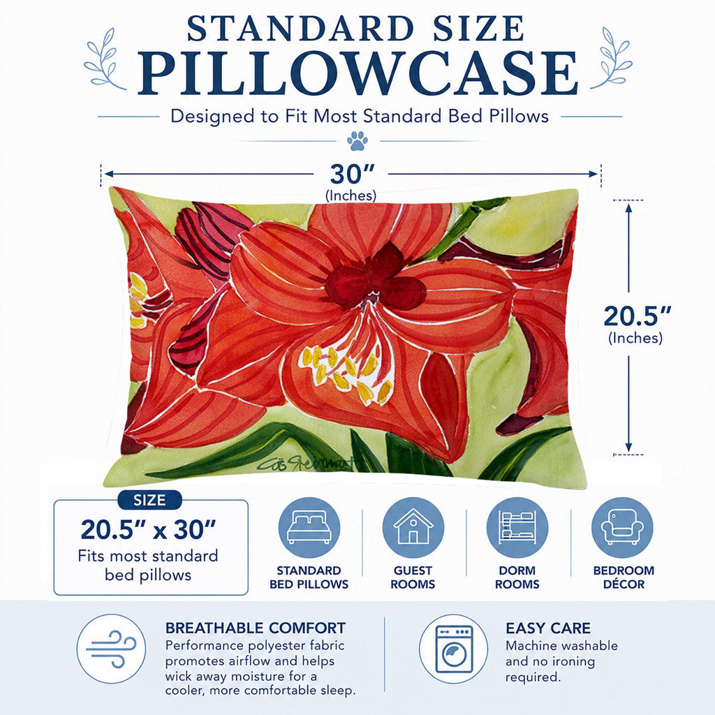 Flower - Amaryllis Standard Pillowcase Lightweight Super Soft Easy Care Decorative Artwork Pillowcase, Standard